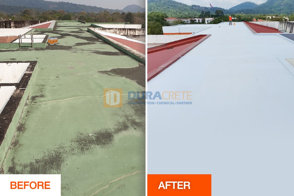 ปรับปรุงกันซึม ดาดฟ้า โรงเรียนนายร้อยพระจุลจอมเกล้า บริษัท ดูรากรีต