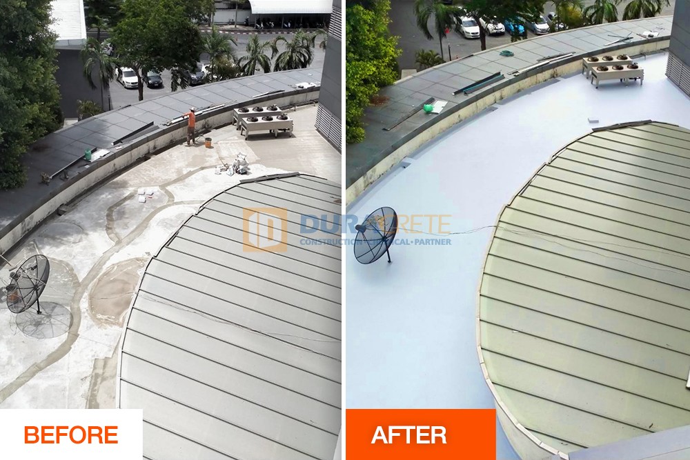 ติดตั้งปรับปรุงระบบกันซึมกันร้อน อสมท บริษัท ดูรากรีต