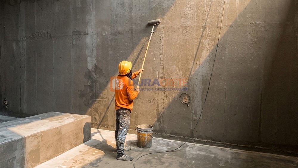 กันซึมบ่อน้ำ กันซึมสระว่ายน้ำ HYDROSEAL LIVE RAMINTRA บริษัท ดูรากรีต