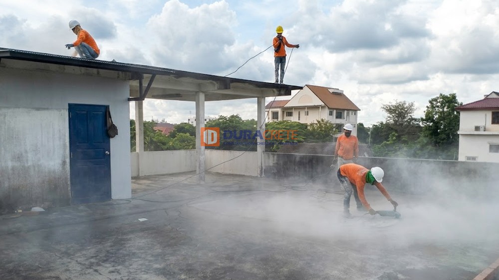 กันซึม, กันซึมดาดฟ้า, กันซึมหลังคา, หลังคารั่วซึม, ระบบกันซึม, waterproof, polyurethane waterproofing, DURASEAL 600, ซ่อมดาดฟ้า, ซ่อมหลังคา,