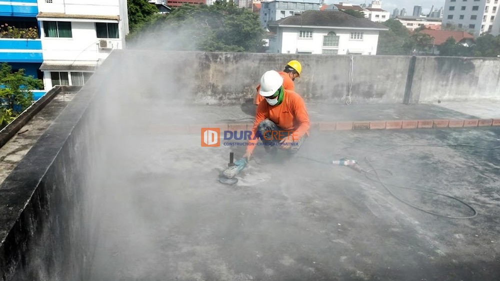กันซึม, กันซึมดาดฟ้า, กันซึมหลังคา, หลังคารั่วซึม, ระบบกันซึม, waterproof, polyurethane waterproofing, DURASEAL 600, ซ่อมดาดฟ้า, ซ่อมหลังคา,